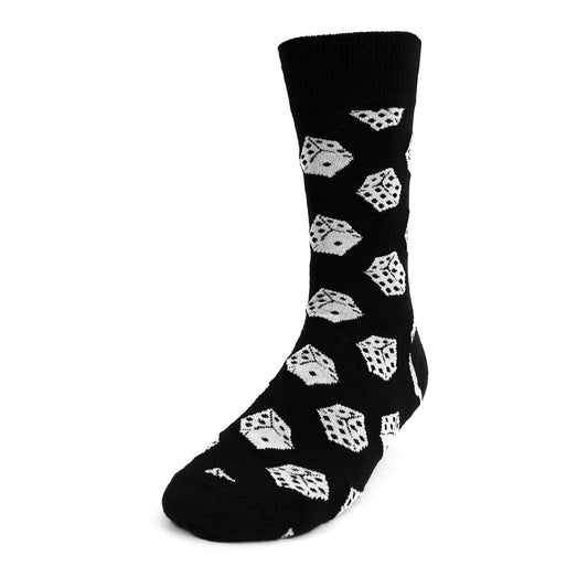 Men's Dice Novelty Socks Black White Dice Las Vegas Nights Lucky Gambling Socks Fun Dad Gift Boyfriend Gift Gambling Clothes Dice Apparel