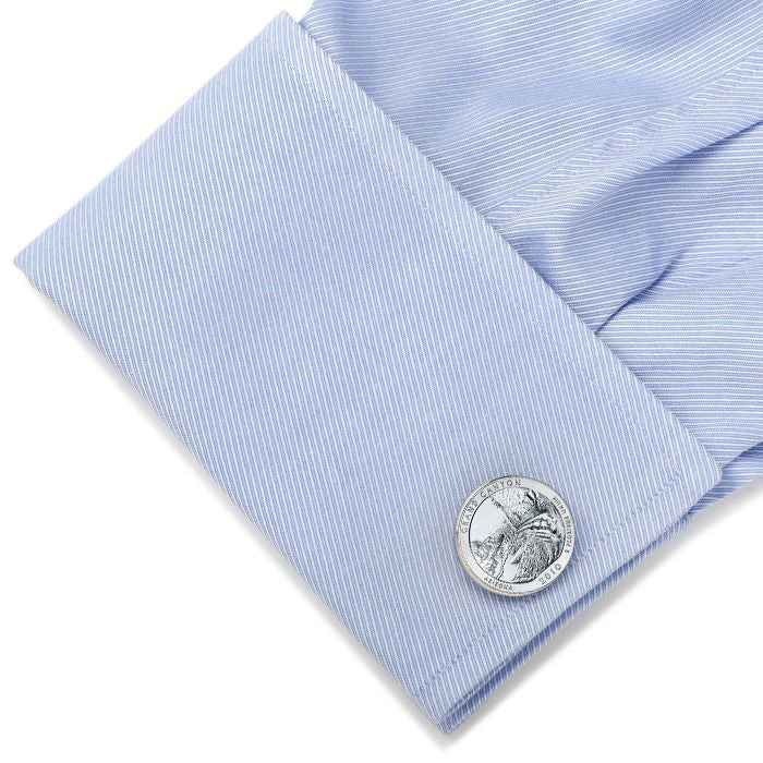 Grand Canyon National Park Coin Cufflinks Uncirculated U.S. Quarter 2010 Cuff Links Enamel Backing Cufflinks