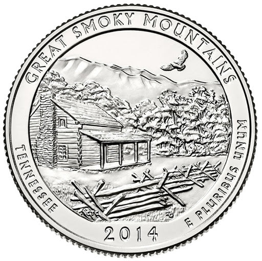 Great Smoky Mountains National Park Coin Lapel Pin Uncirculated U.S. Quarter 2014 Tie Pin