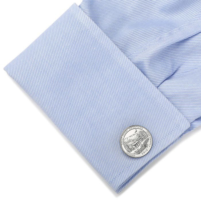 Great Smoky Mountains National Park Coin Cufflinks Uncirculated U.S. Quarter 2014 Cuff Links Enamel Backing Cufflinks