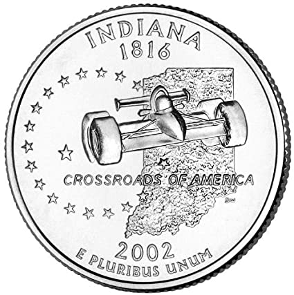 Indiana State Quarter Coin Lapel Pin Uncirculated U.S. Quarter 2002 Tie Pin