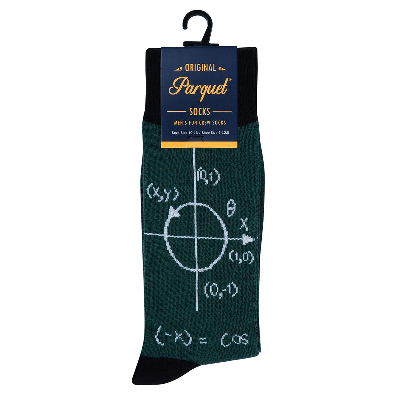 Fun Socks Men's Math Genius Novelty Socks Black and Green Math Lovers Gift for Teacher Mathematics Professor