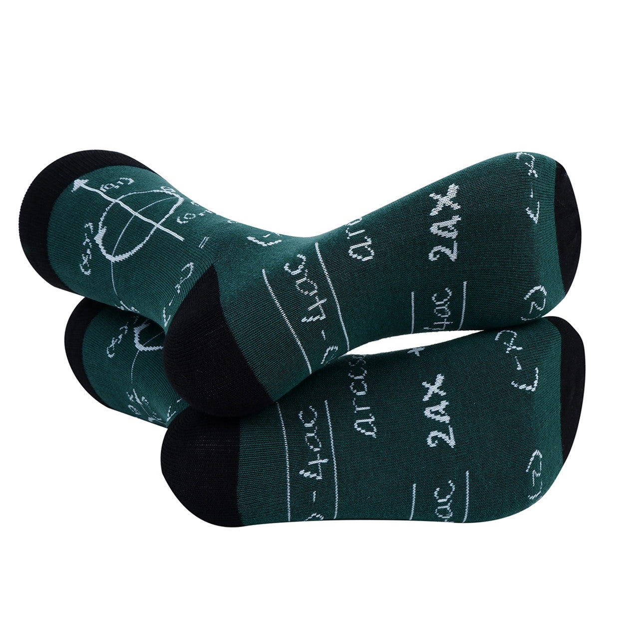 Fun Socks Men's Math Genius Novelty Socks Black and Green Math Lovers Gift for Teacher Mathematics Professor