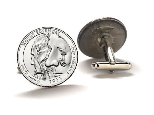Mount Rushmore National Memorial Coin Cufflinks Uncirculated U.S. Quarter 2013