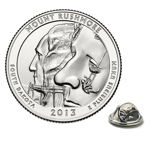 Mount Rushmore National Memorial Coin Lapel Pin Uncirculated U.S. Quarter 2013 Tie Pin