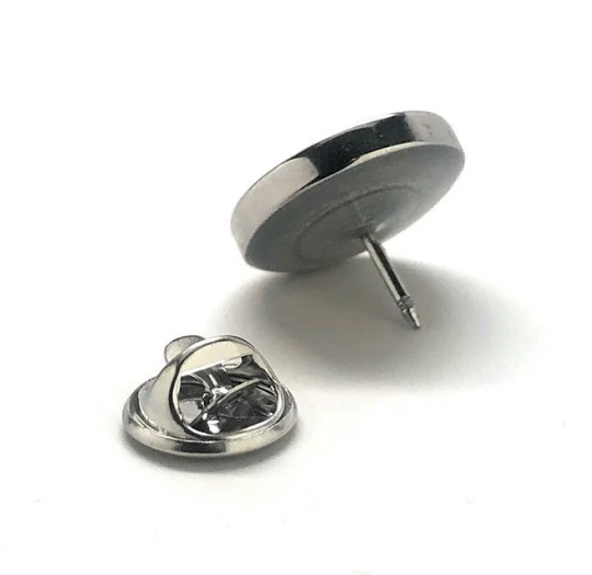 Mustache Lapel Pin White Black Enamel Pin Movember Pin