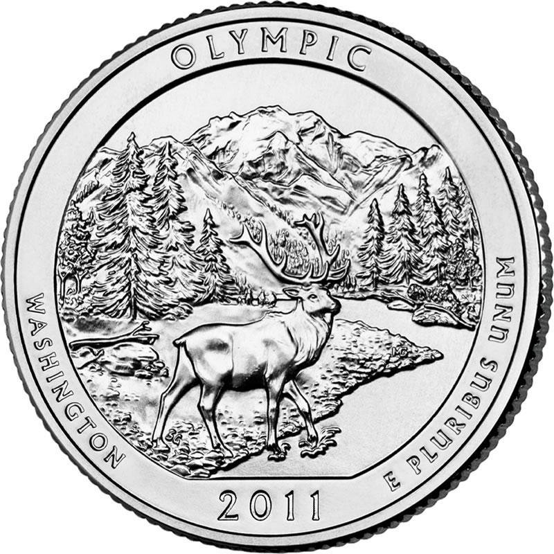 Olympic National Park Coin Lapel Pin Uncirculated U.S. Quarter 2011 Tie Pin