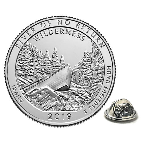 River of No Return Wilderness 2019 U.S. Quarter Lapel Pin – Uncirculated Idaho Coin Tie Pin