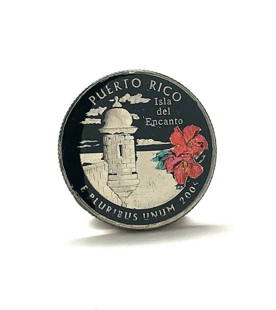 A hand-painted enamel pin depicting a coin design with a butterfly clasp, featuring a quarter-dollar coin designation and the year 2009.