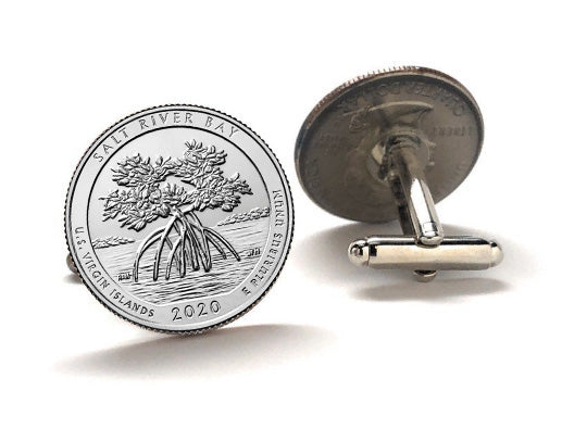one coin front one coin back Salt River Bay National Historical Park  coin cufflinks