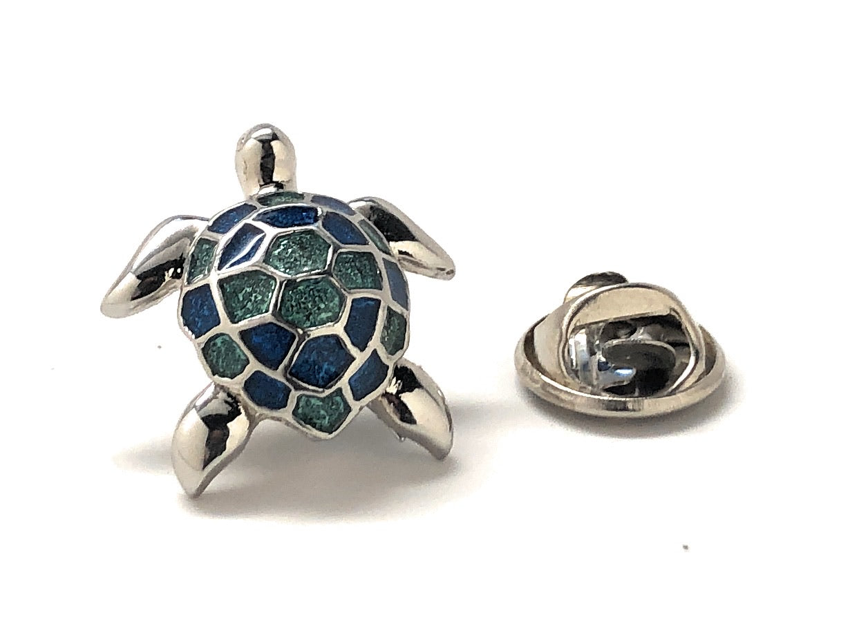 Caribbean Blue Turtle Lapel Pin Beautiful Enamel Pin