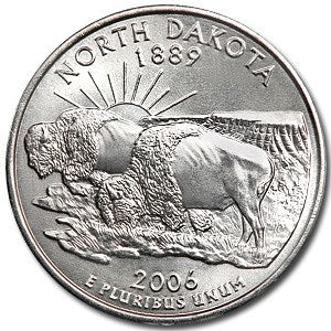 North Dakota State Quarter Coin Lapel Pin Uncirculated U.S. Quarter 2006 Tie Pin