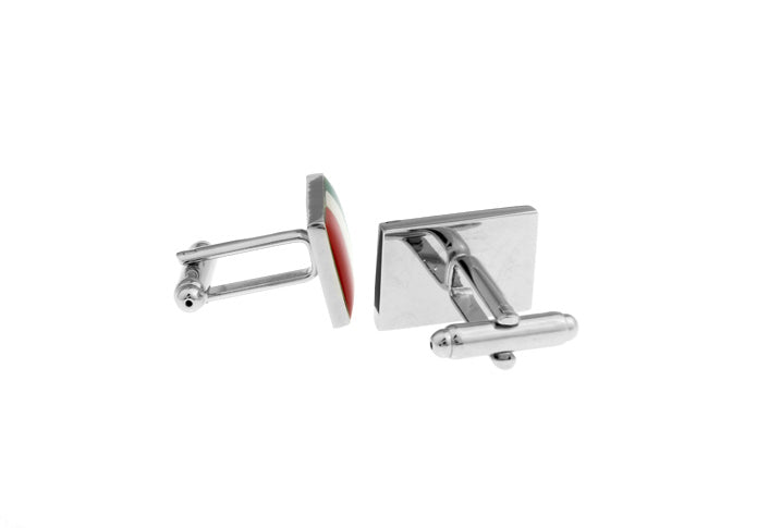 Italy Flag Cufflinks Silver Bullet Backing The National Flag Of Italy Cuff Links Italian Flag