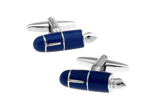 Cufflinks Blue Fountain Pen Cool Classic Writers Novelty Business Cuff Links Comes with Gift box Writer Gift Novelist Gift English Teacher