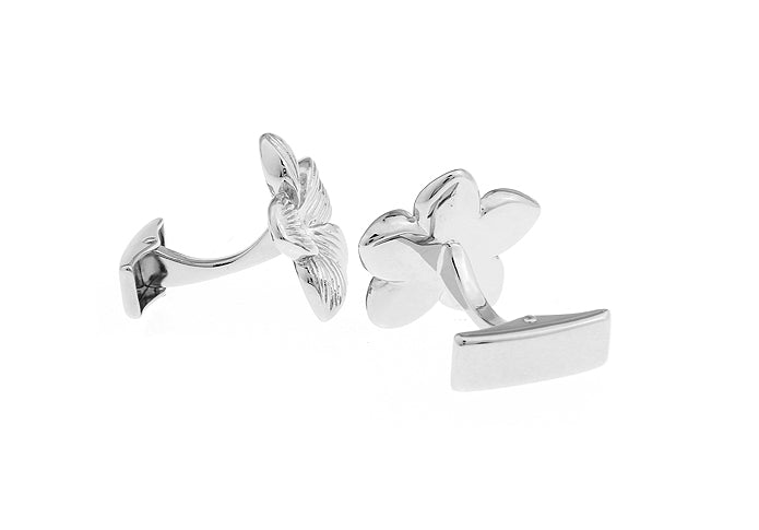 Hawaiian Silver Hibiscus Cufflinks Silver Lucky Hawaii Tropical Flower Wedding Groomsmen Cuff Links Groomsmen Cufflinks