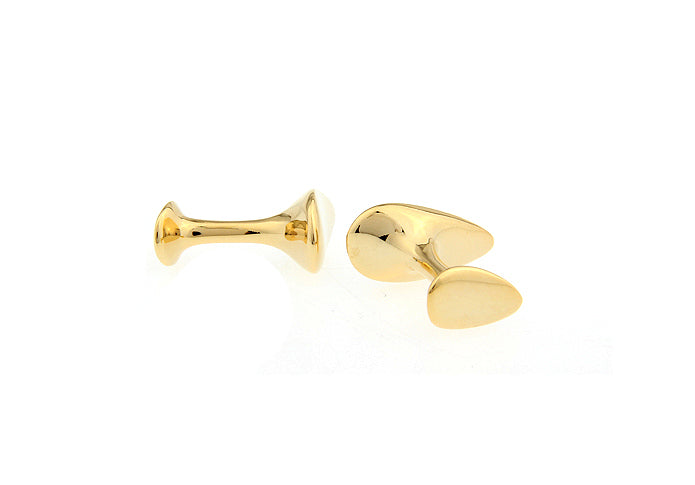 Teardrop Cufflinks Gold Finish Aerodynamic Straight Solid Post Design Looks they Could Fly Cuff Links