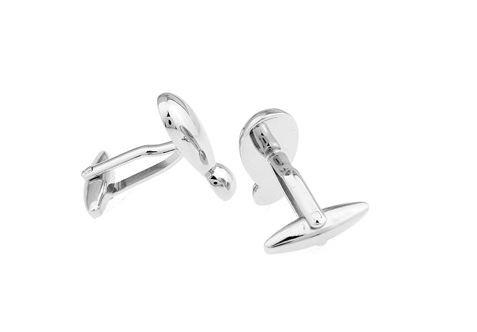 Exclamation Point Cufflinks Silver Rhodium Platted 3D Design Punctuation Mark Cuff Links