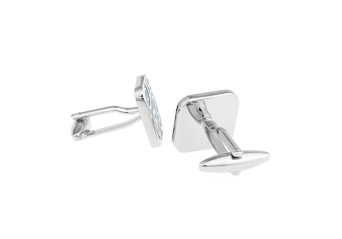 Black Swirl Cufflinks Black Enamel Silver Rhodium Platting Cuff Links