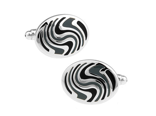 New Wave Cufflinks Shades of Blue Design Cuff Links Executive Jewelry Power Cuffs Gift for Dad