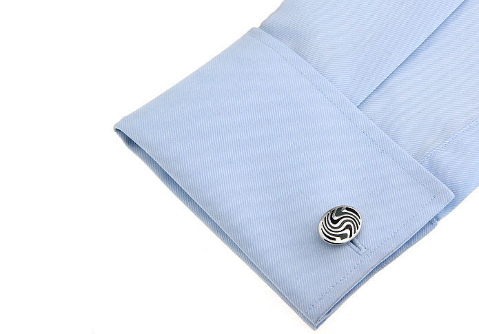 New Wave Cufflinks Shades of Blue Design Cuff Links Executive Jewelry Power Cuffs Gift for Dad
