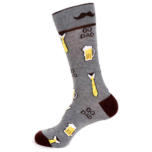 Beer Socks Mens Go Dad Novelty Socks Crew Socks Party Dad Gift Fun Beer Socks