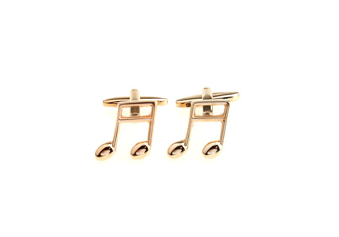 JayPins Gold Music Note Cufflinks featuring a polished gold double note design — the perfect accessory for musicians, teachers, and performers.
