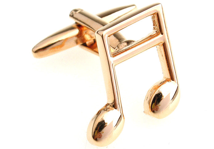 JayPins Gold Music Note Cufflinks featuring a polished gold double note design — the perfect accessory for musicians, teachers, and performers.