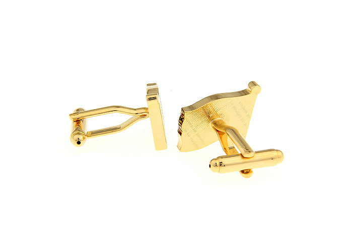 Gold American Flag cufflinks with red white and blue enamel and bullet back closure