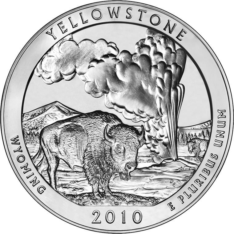 Yellowstone National Park Coin Lapel Pin Uncirculated U.S. Quarter 2010 Tie Pin