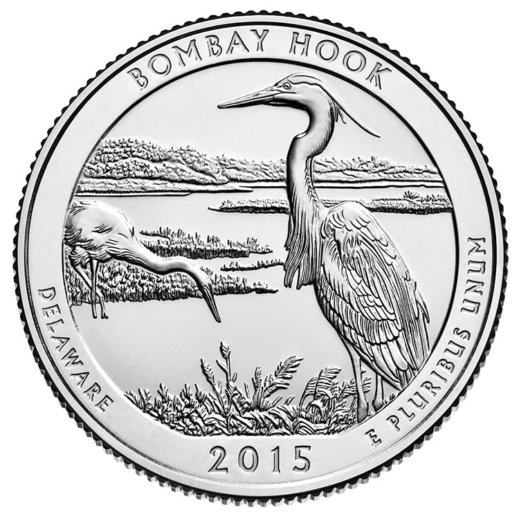 Bombay Hook National Wildlife Refuge Coin Lapel Pin Uncirculated U.S. Quarter 2015 Tie Pin