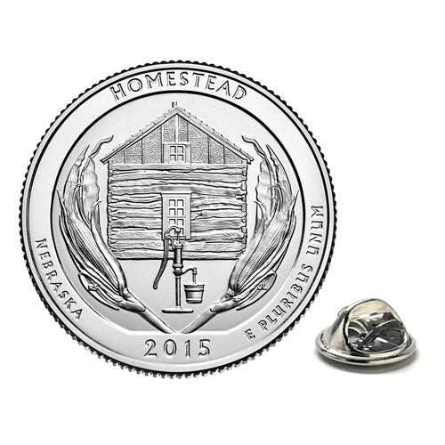 Homestead National Monument of America Coin Lapel Pin Uncirculated U.S. Quarter 2015 Tie Pin