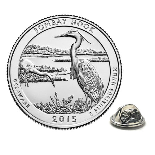 Bombay Hook National Wildlife Refuge Coin Lapel Pin Uncirculated U.S. Quarter 2015 Tie Pin