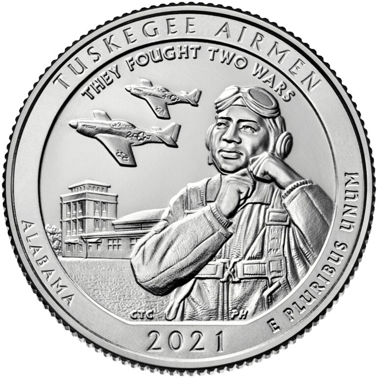 Tuskegee Airmen National Historic Site Coin Lapel Pin Uncirculated U.S. Quarter 2021 Tie Pin