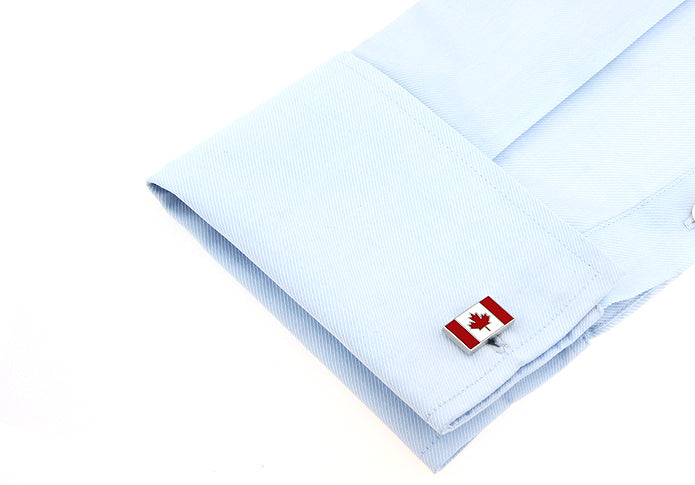 Canada Flag Cufflinks Enamel Design Bullet Backing The National Flag Of Canada Cuff Links Canadian Flag Cufflinks