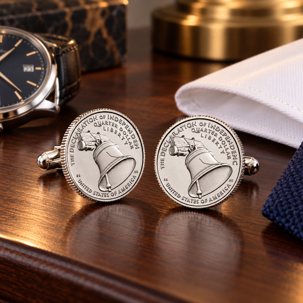 2026 Liberty Bell Quarter Cufflinks – America's 250th Anniversary