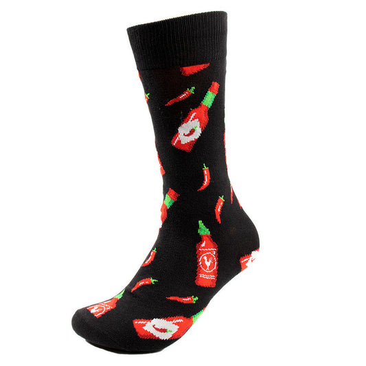 Fun Socks Men's Hot Sauce Novelty Socks Funny Socks Dad Gifts Cool Socks Funny Groomsmen Socks Hot and Spicy