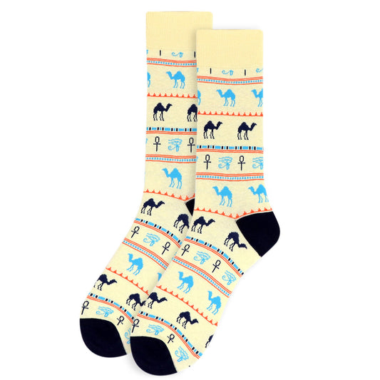 Egypt Socks Camels Pyramid Egyptian Sock Yellow and Black Fun Spirit of Ancient Egypt