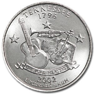 Tennessee State Quarter Coin Lapel Pin Uncirculated U.S. Quarter 2002 Tie Pin