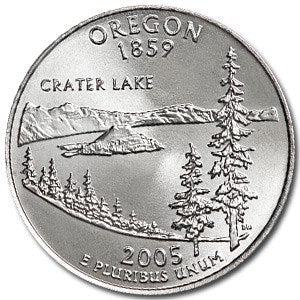 Oregon State Quarter Coin Lapel Pin Uncirculated U.S. Quarter 2005 Tie Pin