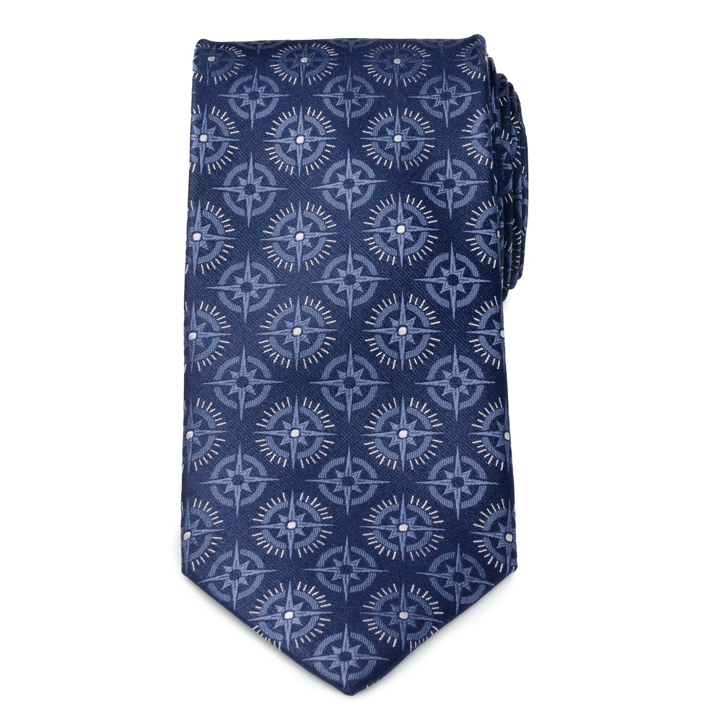Compass Hidden Message Navy Blue Men's Tie