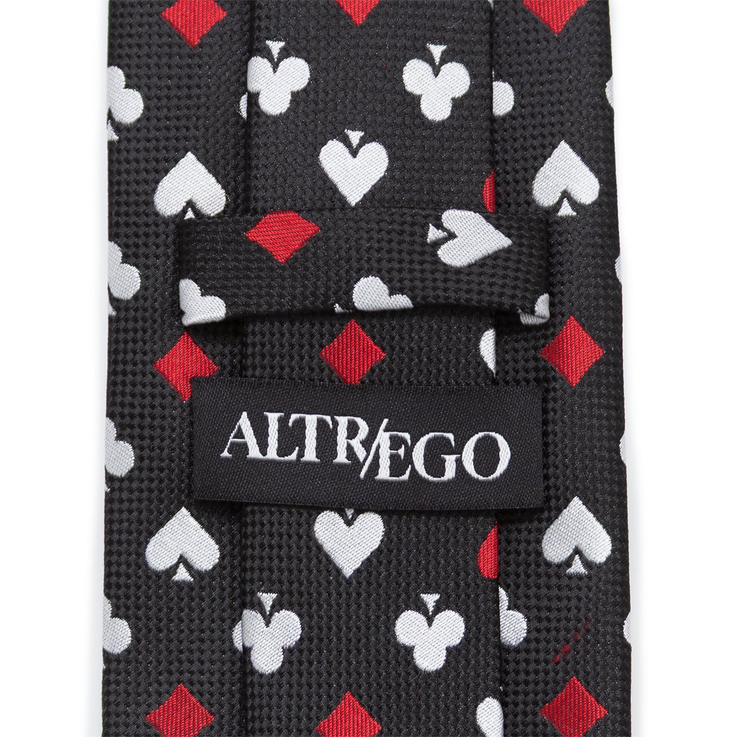 Card Suits Vegas Hidden Message Black Men's Tie