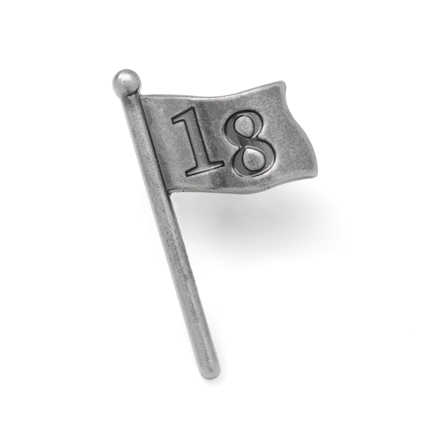 Golf 18th Hole Antique Silver Lapel Pin