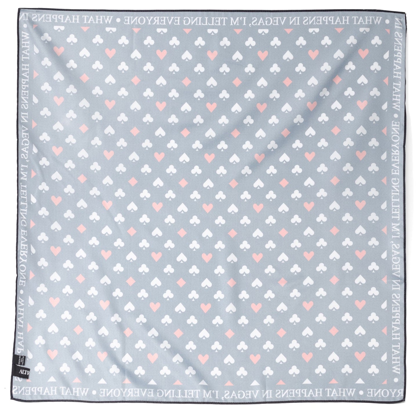 Satin Card Suits Vegas Black Scarf