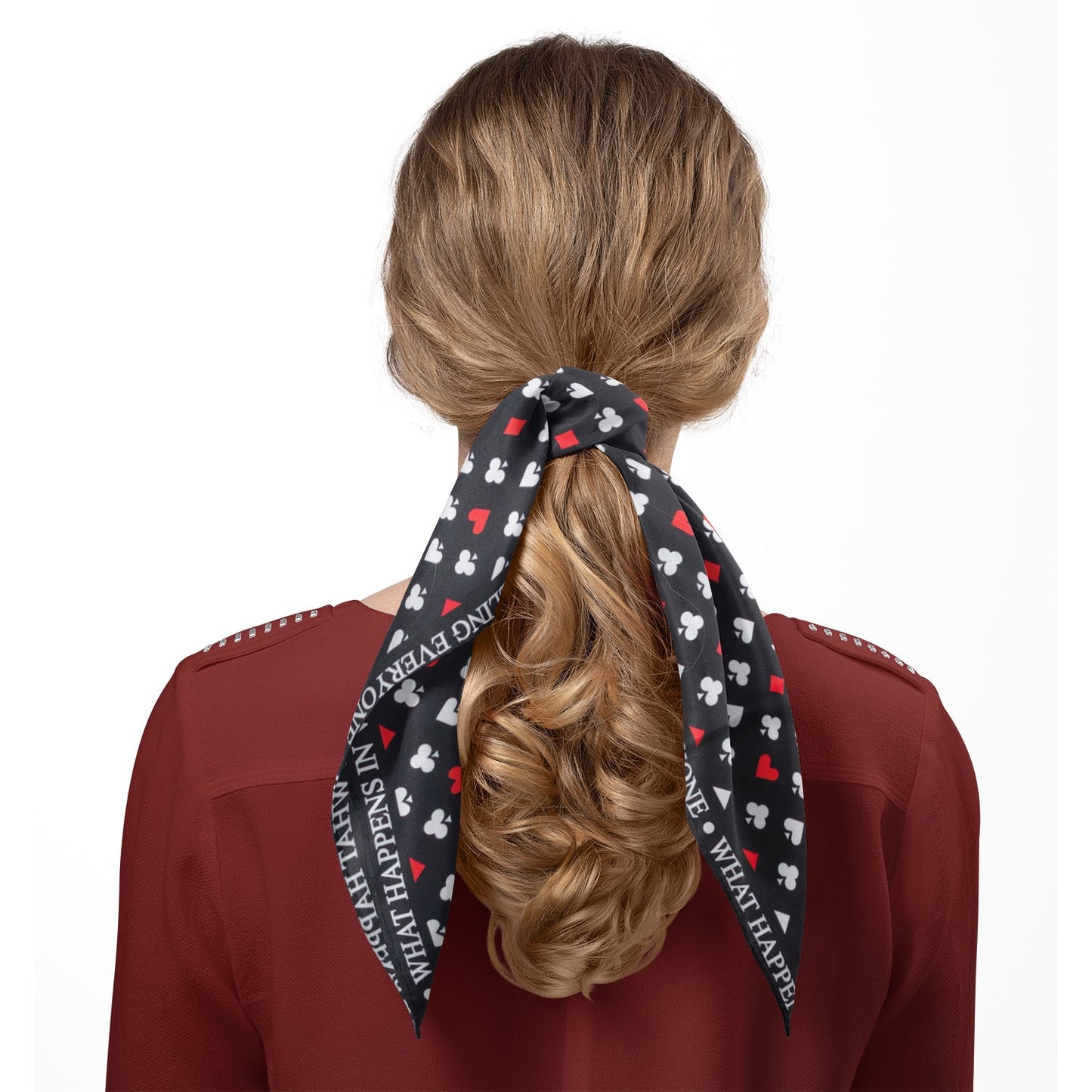 Satin Card Suits Vegas Black Scarf