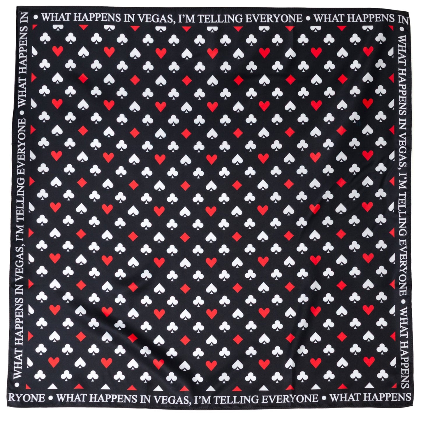 Satin Card Suits Vegas Black Scarf