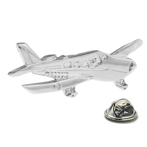 Airplane Lapel Pin Silver Prop Plane Pilot Gift Enamel Pin