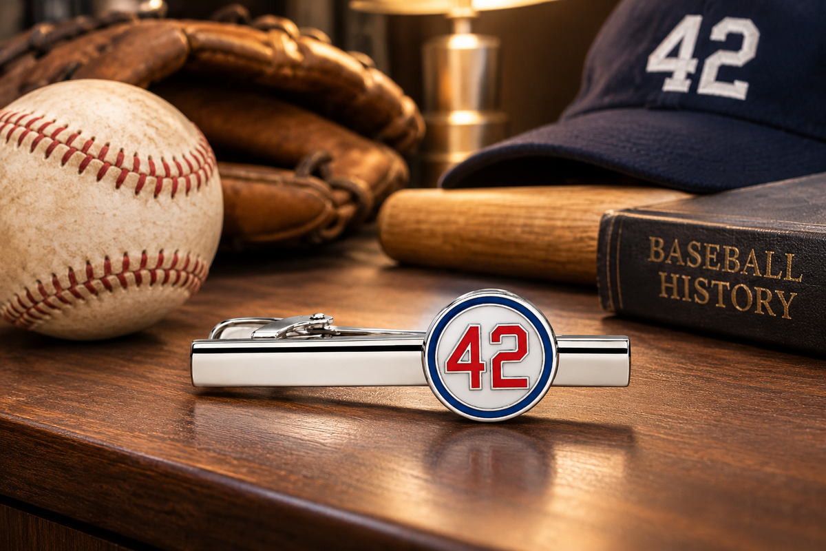 Jackie Robinson, Jackie Robinson Gift, Number 42, 42 Tie Clip, Baseball Tie Clip, Baseball Gift, Baseball Accessories, Baseball History, Baseball Fan Gift, Silver Tie Clip, Sports Tie Clip, Mens Accessories, Baseball Memorabilia, Fathers Day Gift, Groomsmen Gift nightstand 