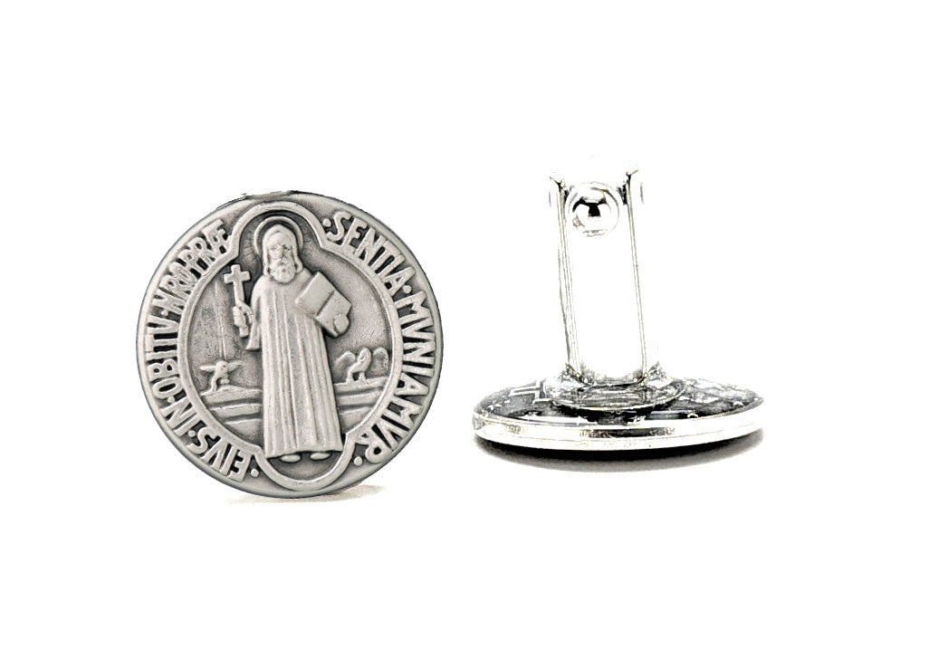 Christian medal cufflinks for men