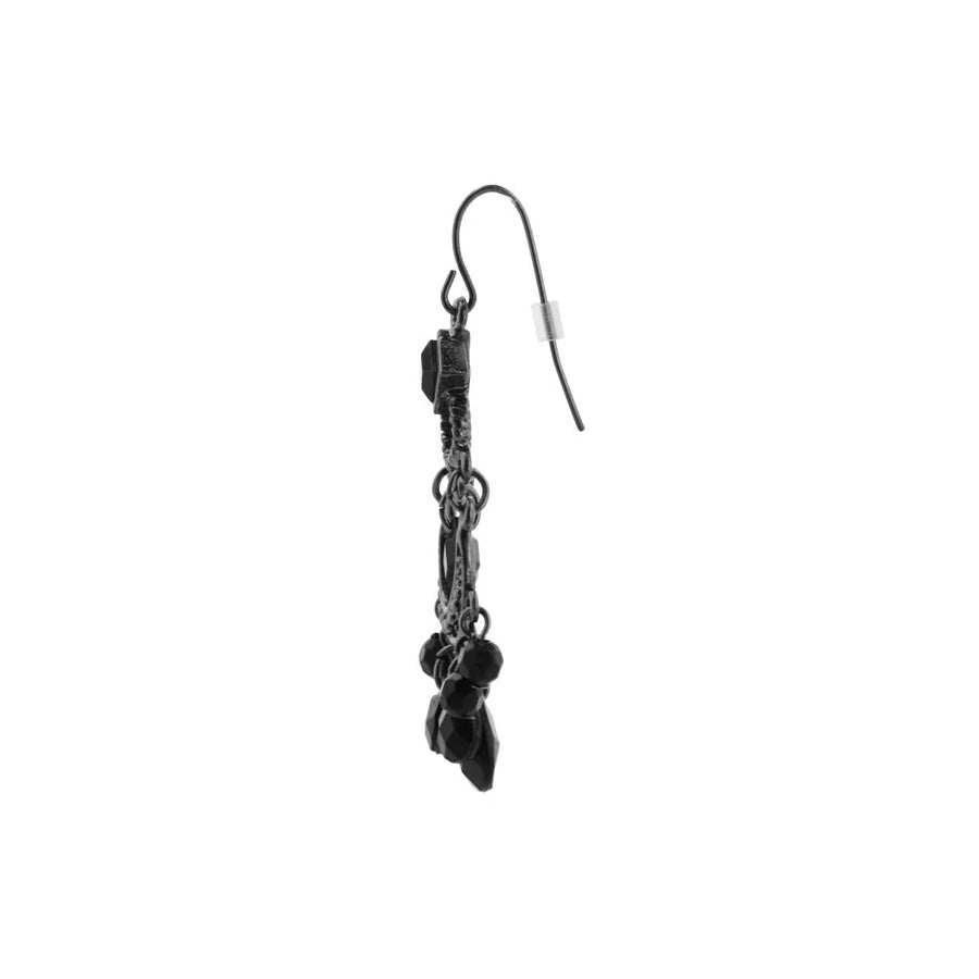 Women's Earrings Jewelry Black Crescent Briolette Chandelier Earrings