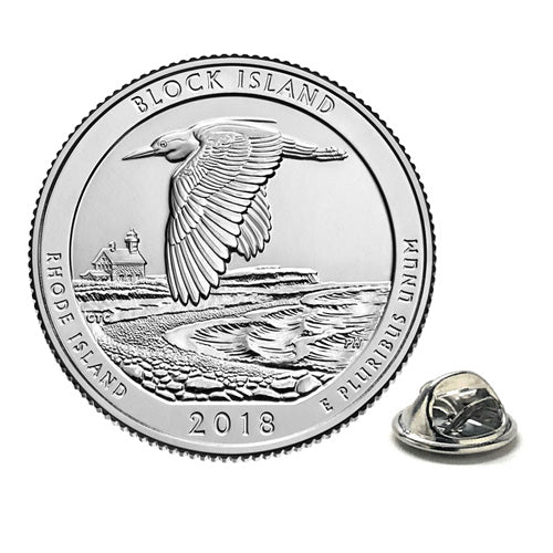 Block Island National Wildlife Refuge Coin Lapel Pin Uncirculated U.S. Quarter 2018 Tie Pin